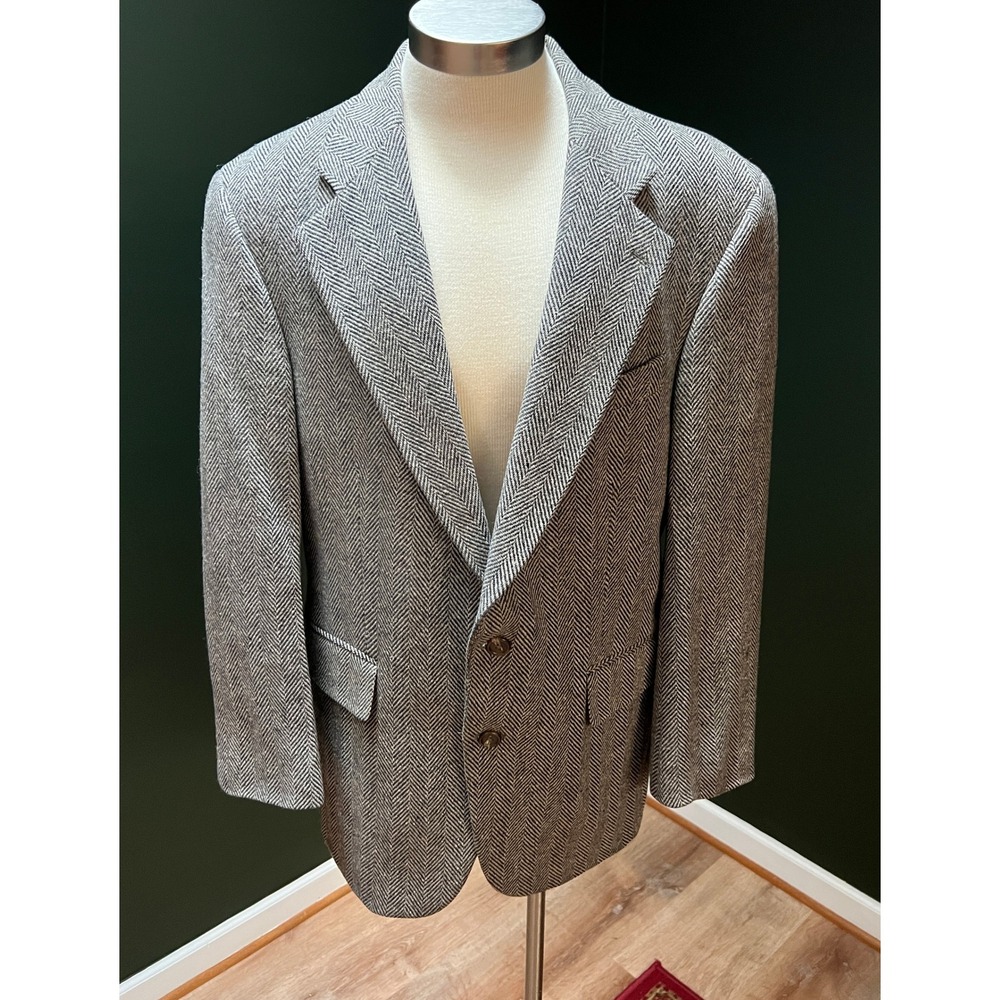Chaps Ralph Lauren 2-Button Blazer Tweed Lambs Wool Men's Size 40R *see pics**